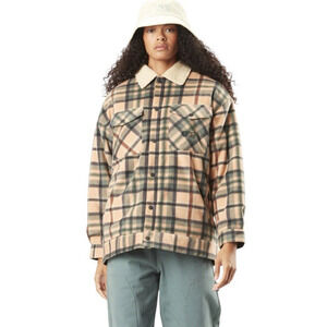 Picture Womens Insulated Fleece Shirt Jacket Medium Plaid Soft Warm Sherpa Lined